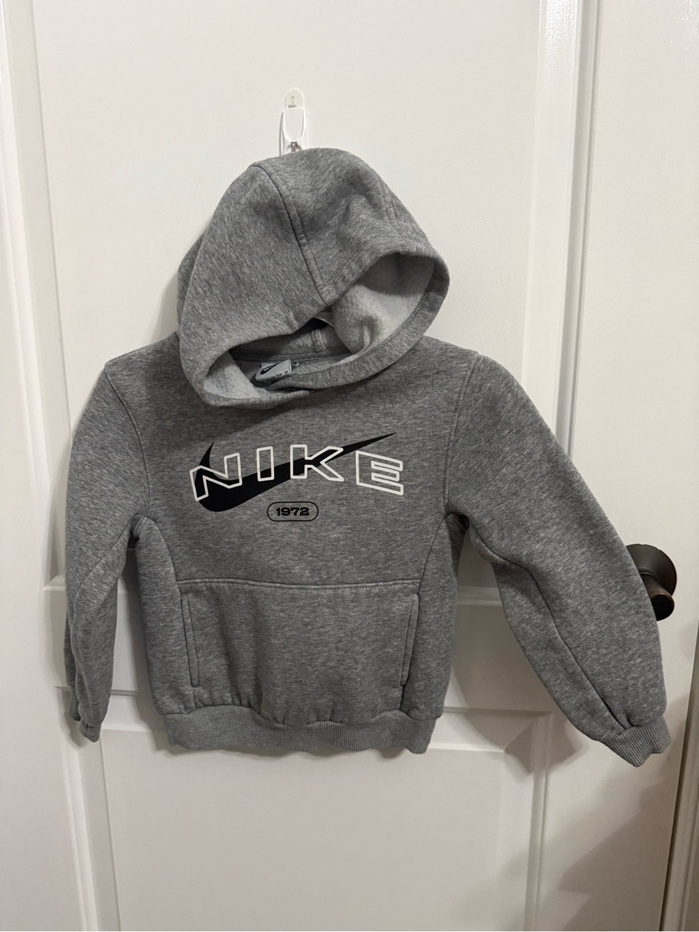 Nike Gray Pullover Hooded Sweatshirt with Black Logo